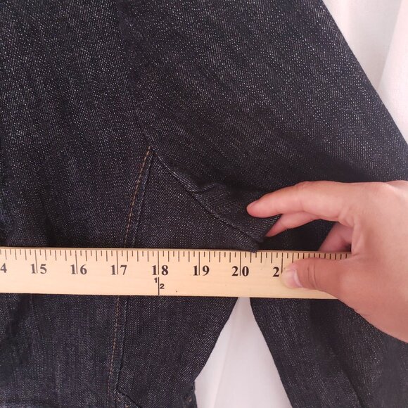 Yuva Navy Blue Button Long Sleeve Denim Jean Jacket Size XL - Picture 3 of 13